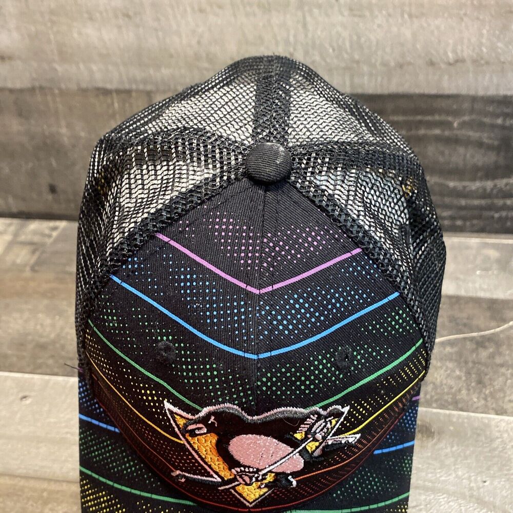 Zephyr NHL Pittsburgh Penguins “Pride” Curved Bill ADJ Trucker Hat - Picture 7 of 11